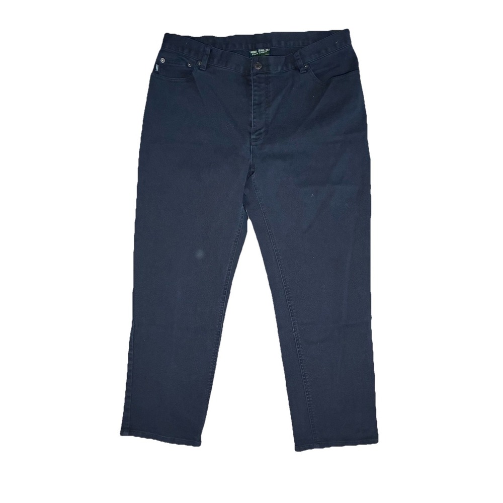 Lauren Ralph Lauren LRL Women's Jeans Size 16 Black Classic Straight Leg Denim‎